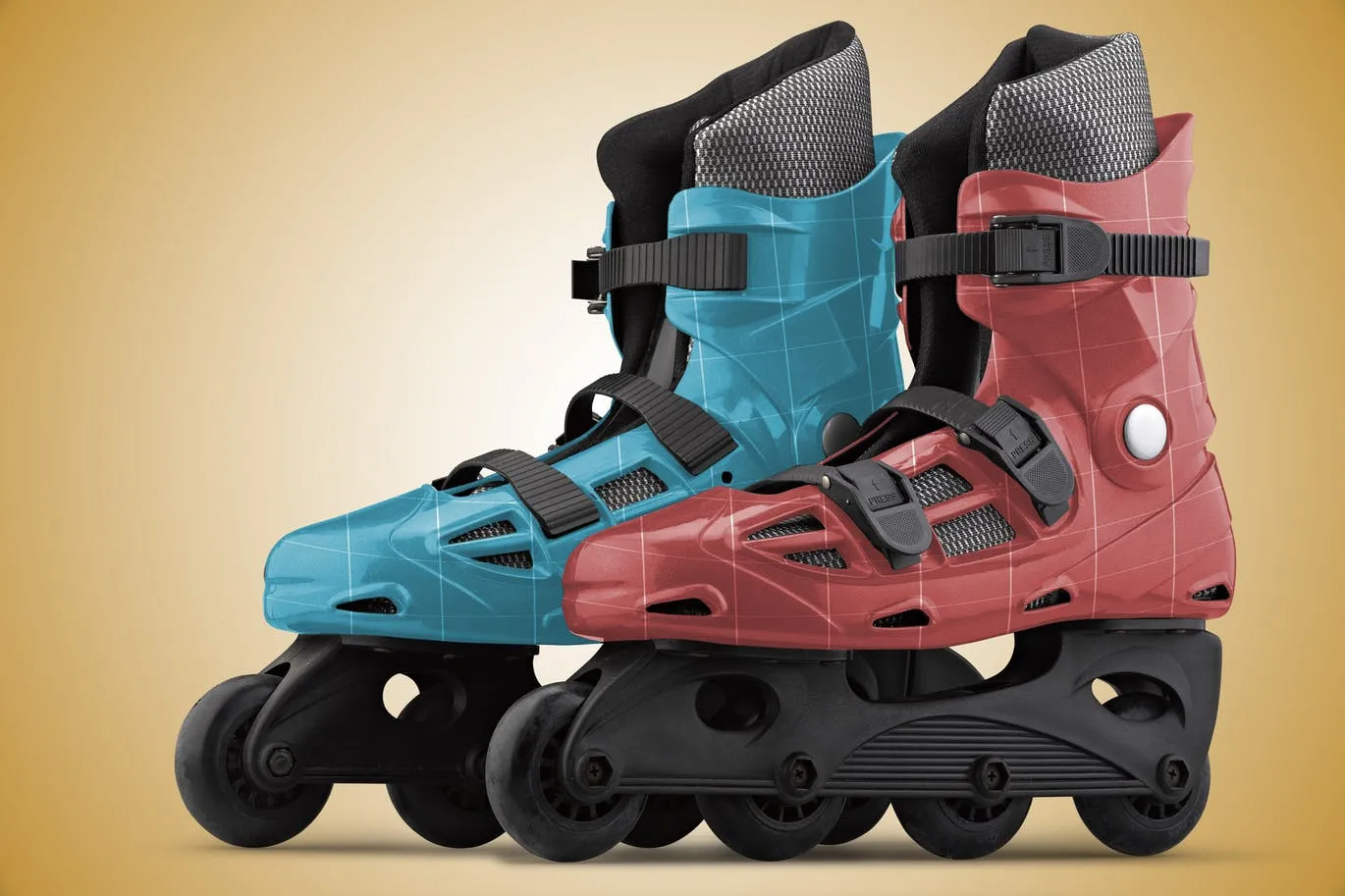 旱冰鞋溜冰鞋外观设计样机素材库精选模板 Roller_Skate-Mockup插图