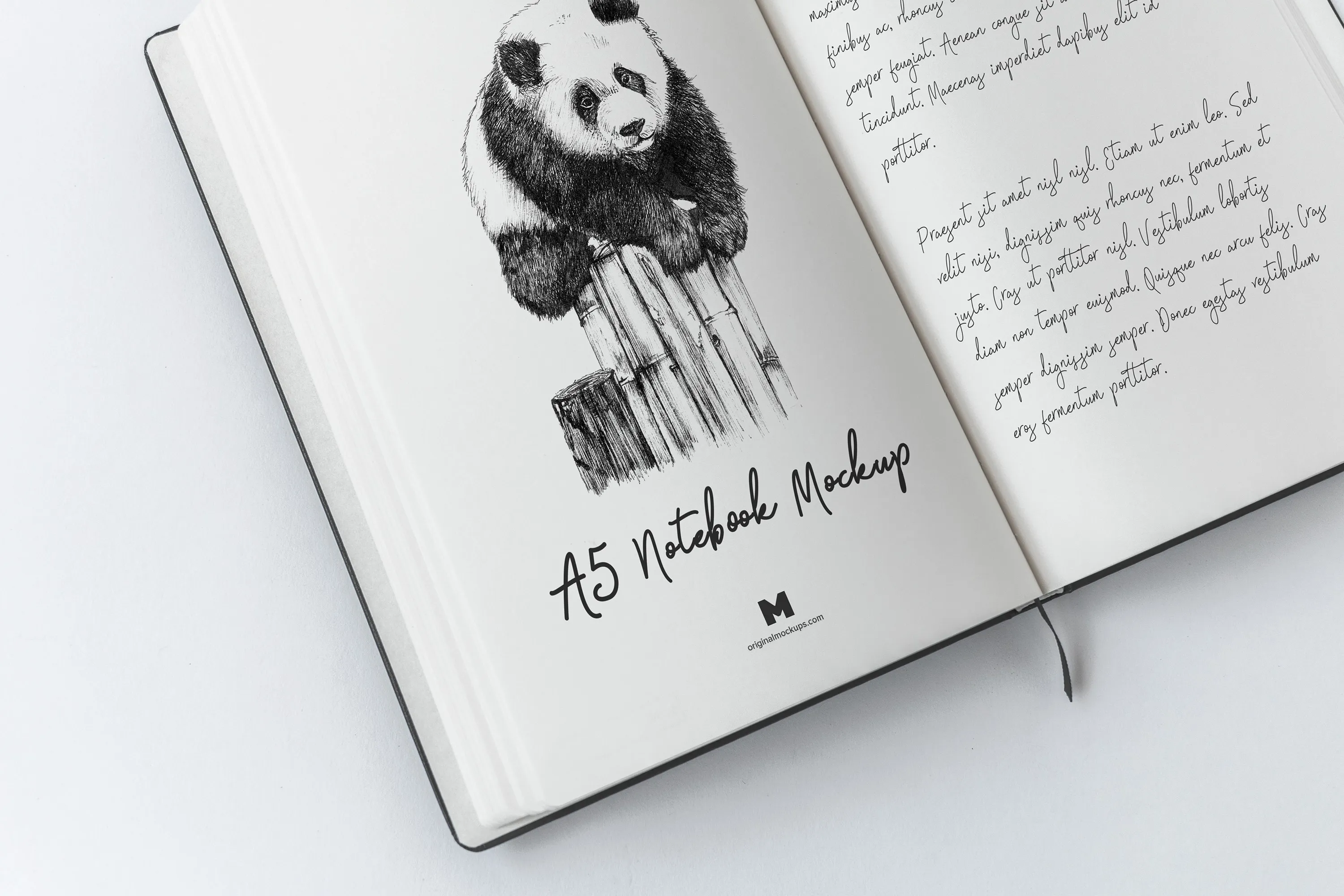 A5精装笔记本记事本内页样机模板02 A5 Hardcover Notebook Mockup 02插图