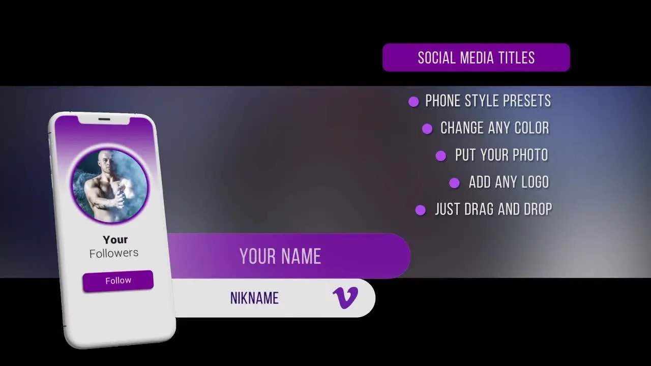 社交媒体的三分之二像素设计精选AE模板