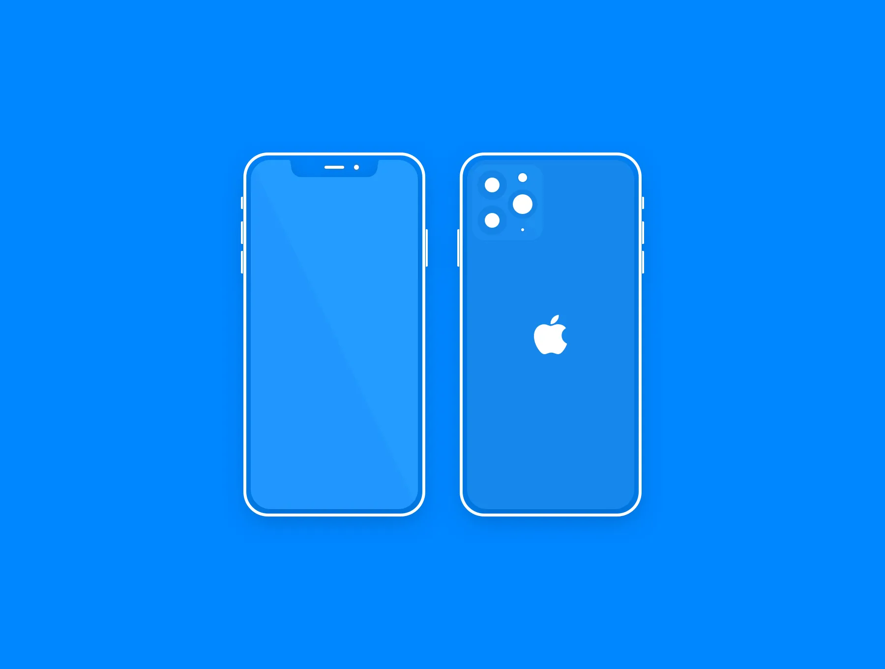 极简主义扁平设计风格iPhone 11 Pro手机样机SKETCH模板