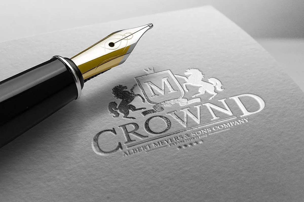 Logo商标烫金印刷效果图素材库精选模板v2 Logo Mock-Up / Exclusive Paper Edition 2插图