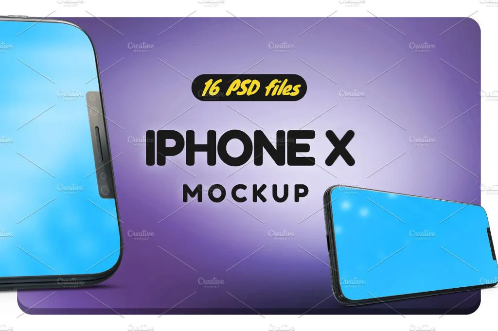 一组多角度iPhone X Mockups下载[psd]插图
