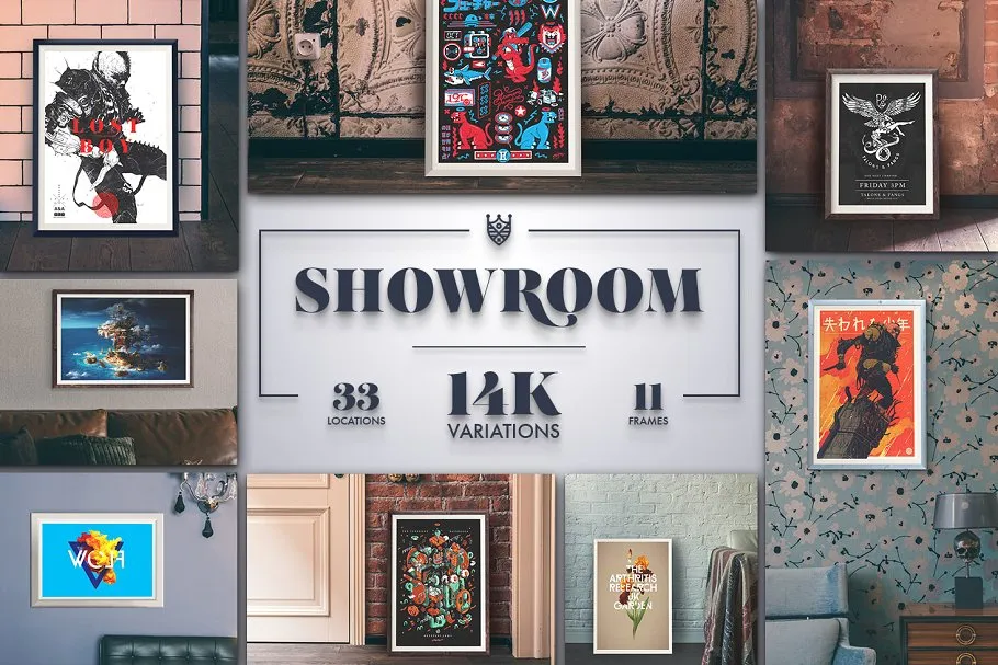 巨无霸14K超高分辨率相框场景样机模板 Showroom [15GB]