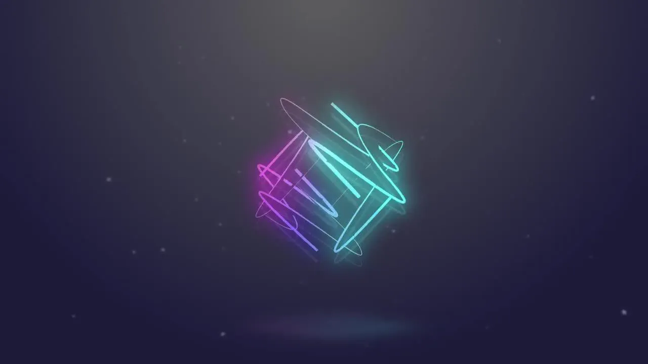 简短霓虹灯笔触徽标显示像素设计精选AE模板