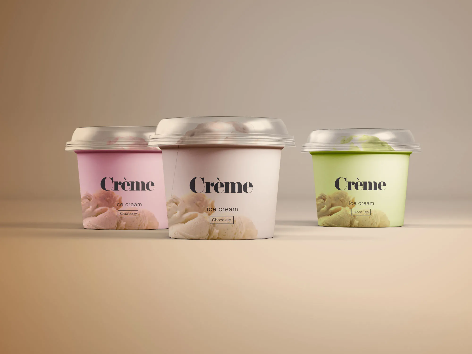迷你冰淇淋杯外观设计图样机PSD模板 Mini Ice Cream Cup Mockups#8211; PSD