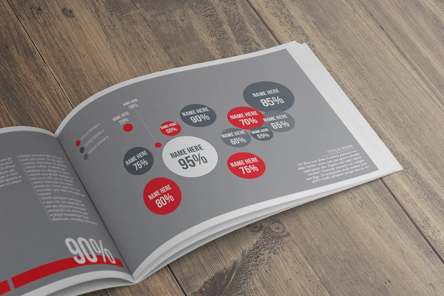 横版设计企业&品牌宣传册右侧特写图样机素材库精选模板 US Half Letter Brochure Mockup Closeup Right Page插图(2)