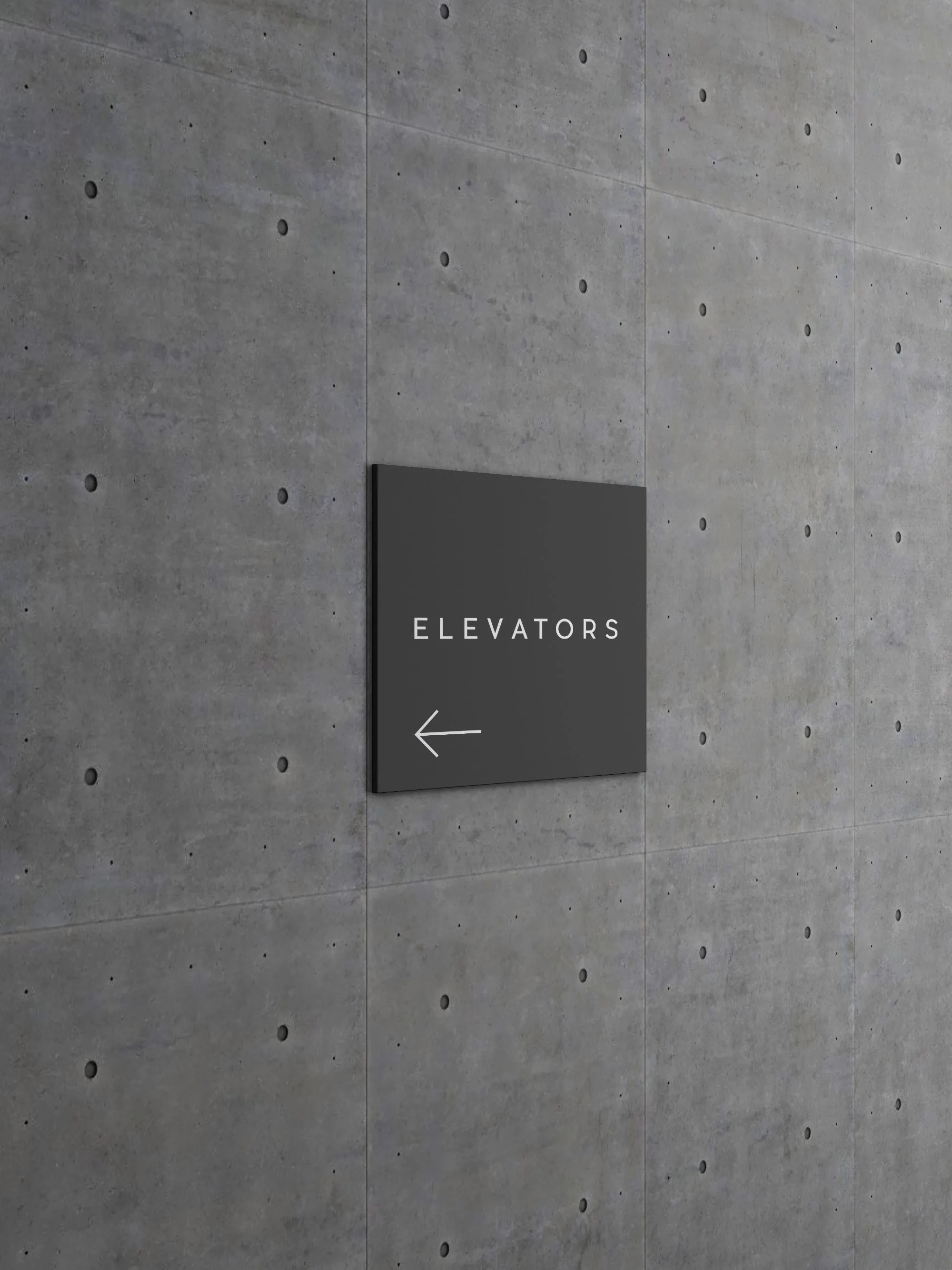 方形墙体指示标志设计效果图样机 Square Wall Sign Mockup