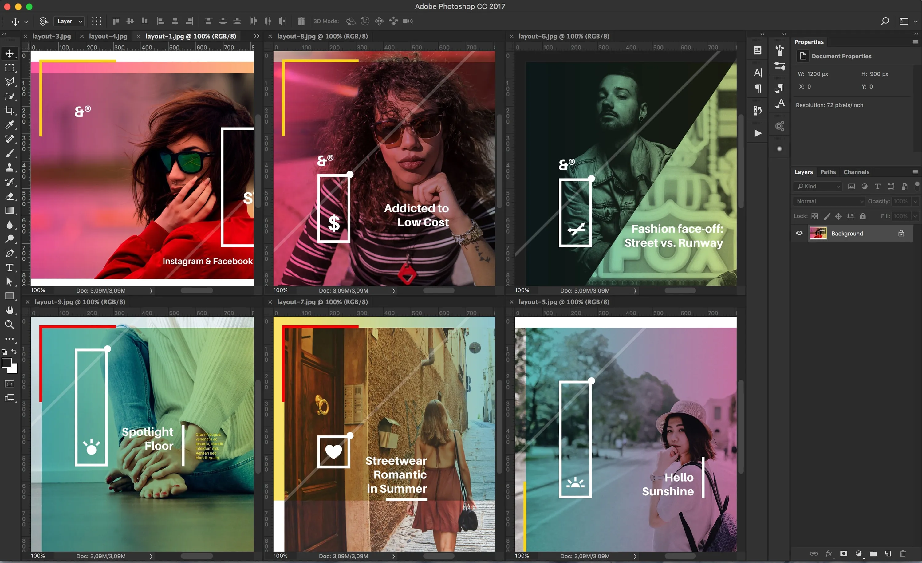 设计媒体创意设计效果图预览等距网格样机模板02 Landscape Perspective Mockup 02