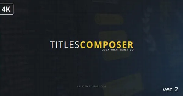 影片标题字幕特效制作工具包像素设计精选AE模板 Titles Composer