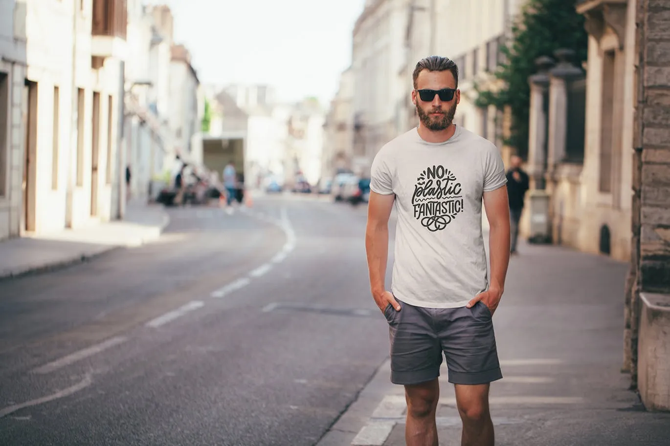 男士T恤服装设计模特上身效果图样机合集v05 T-Shirt Mockup Collection 05插图(1)