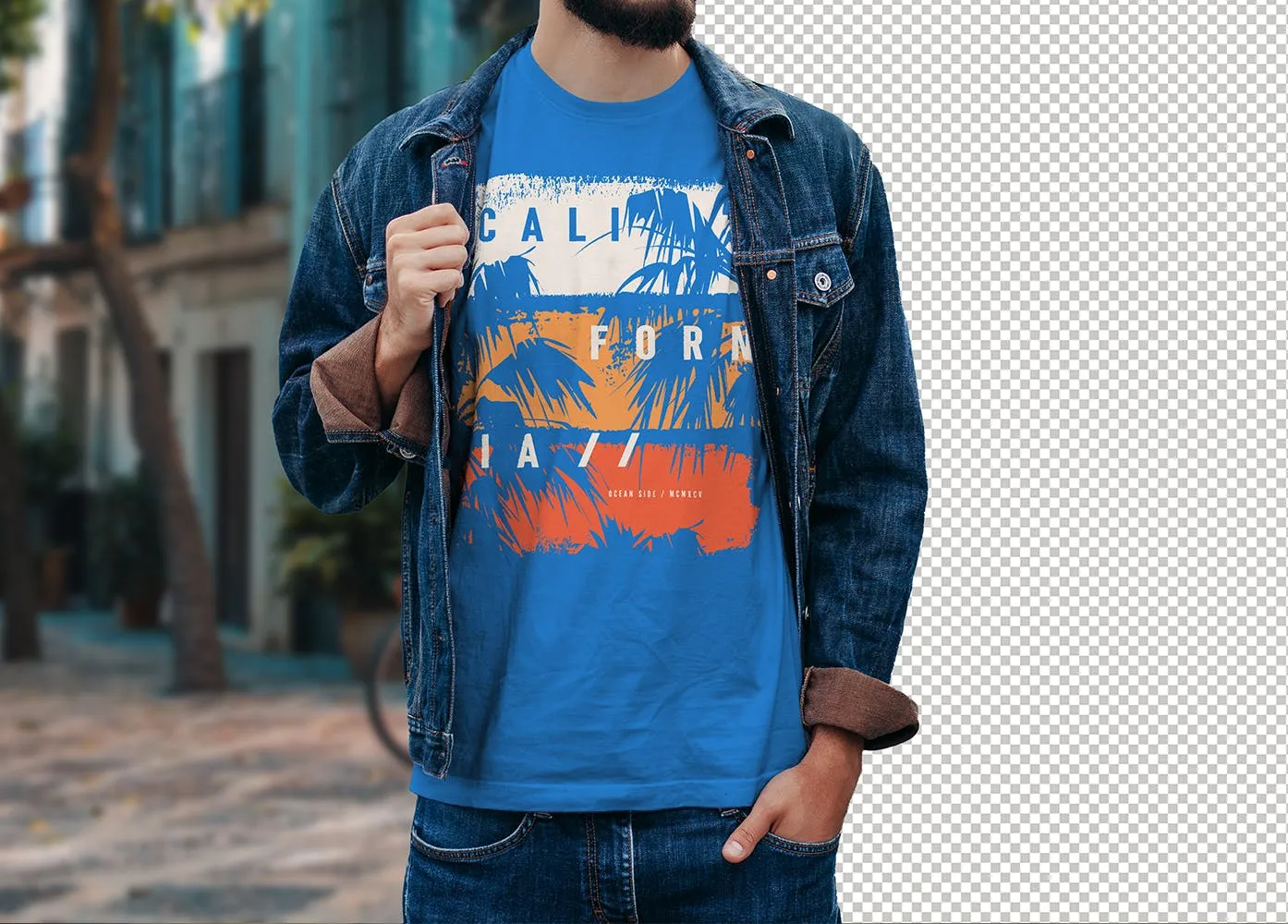 冬日T恤印花设计效果图样机素材库精选07 Winter T-Shirt Mockup 07插图(3)