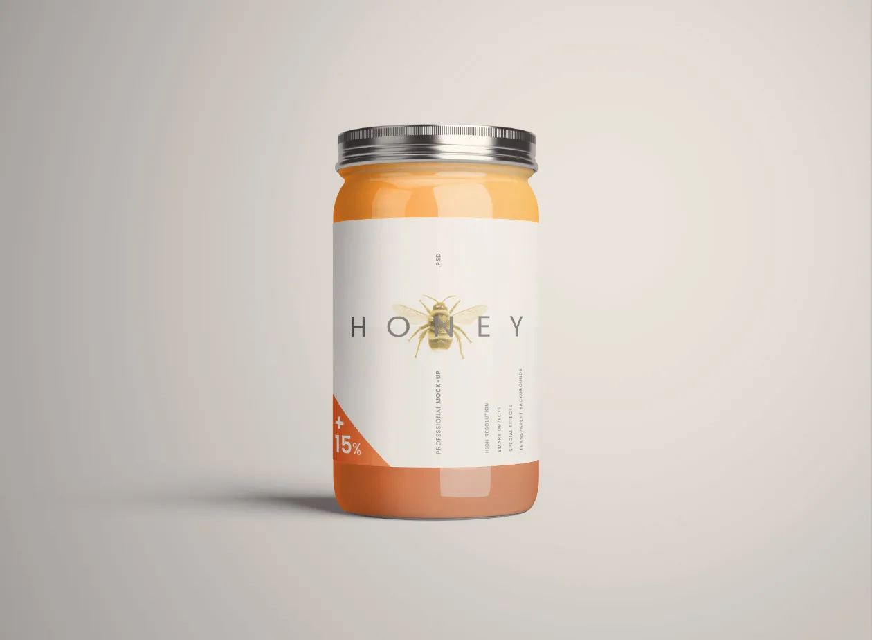 食品玻璃罐外观设计样机PSD模板 Standard Glass Jar Mockups插图(5)