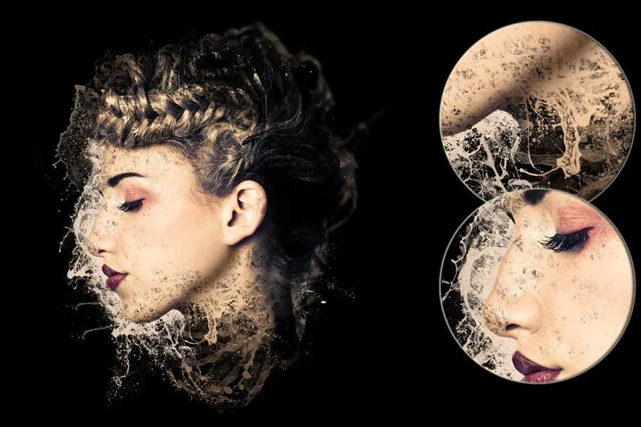 人像水框特效样机模板 Water Frame Mockup插图(2)