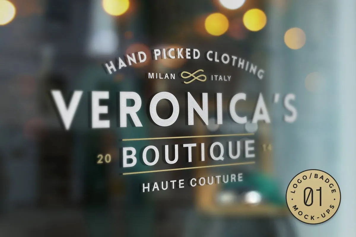 10款品牌Logo/店招/徽章设计效果展示图像素设计精选模板v1 10 Logo/Badge Mock-Ups Vol.1