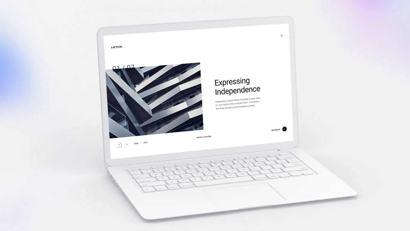 白色超极本笔记本电脑样机模板 White Laptop Mockup插图(3)