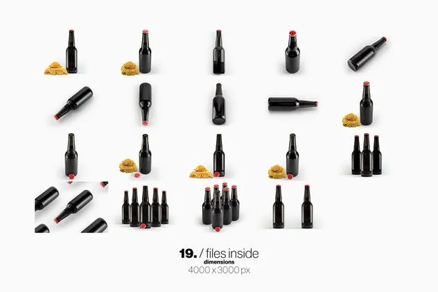 黑色啤酒瓶外观样机 Beer Black Bottle Mockup插图(10)