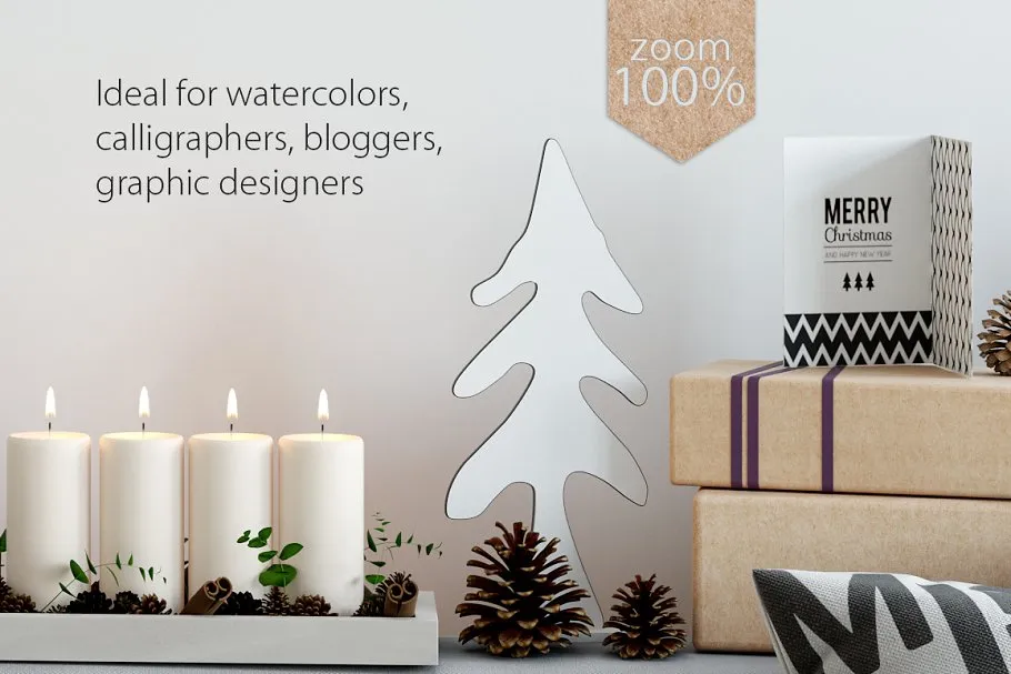 圣诞主题画框相框样机 Christmas Interiors Frame Mockup插图(18)