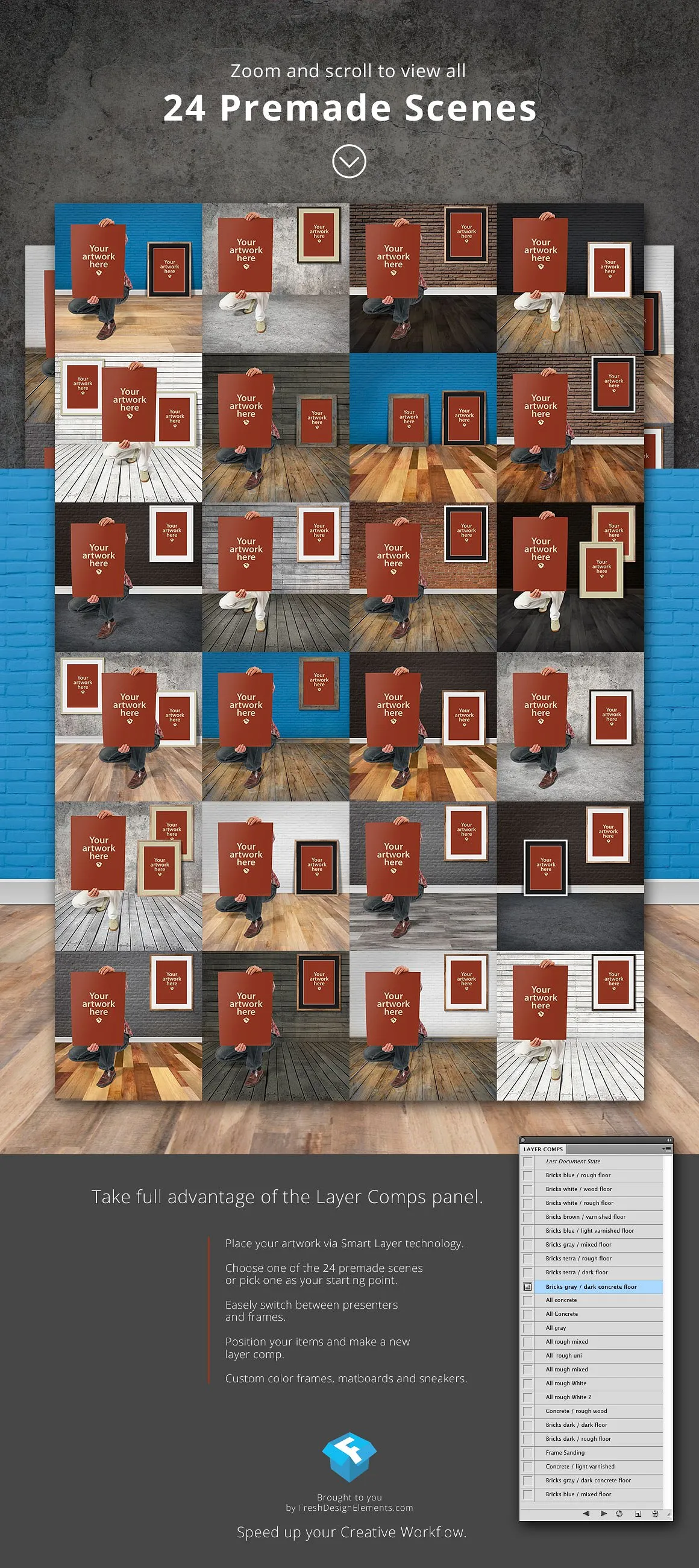 独特的海报场景展示模型Mockup下载[psd]插图(1)