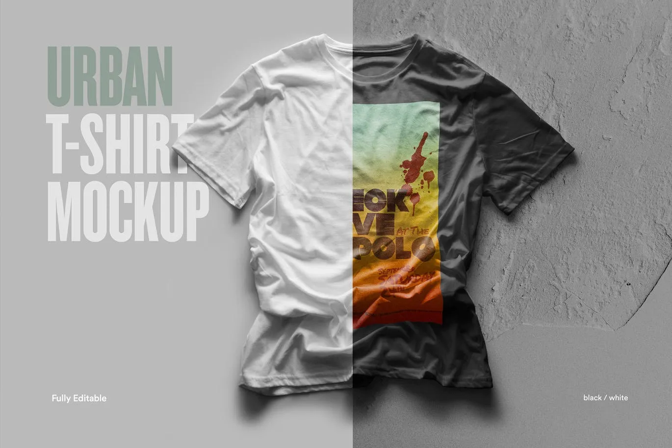 都市风格T恤印花图案设计预览样机素材库精选 Urban T-Shirt Mock-Up插图