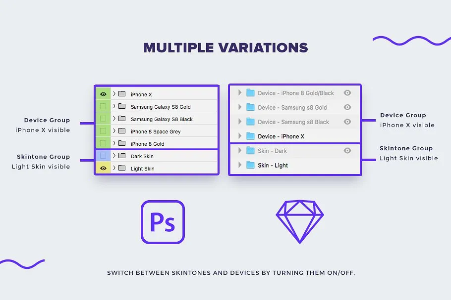 完美的手持iPhone X和三星安卓最新手机展示模型Mockups插图(2)