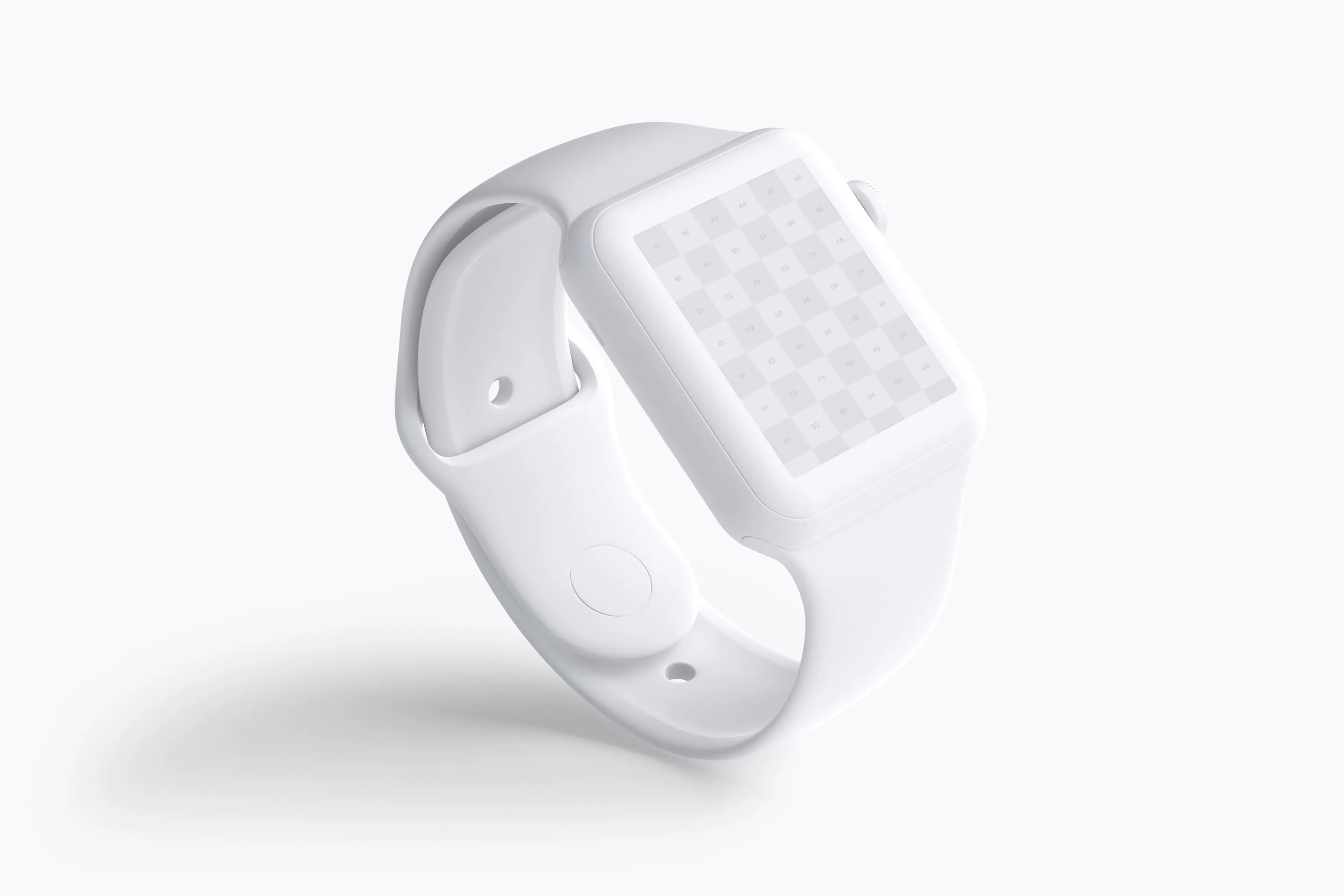 Apple Watch智能手表屏幕预览图样机01 Clay Apple Watch Mockup 01插图(4)