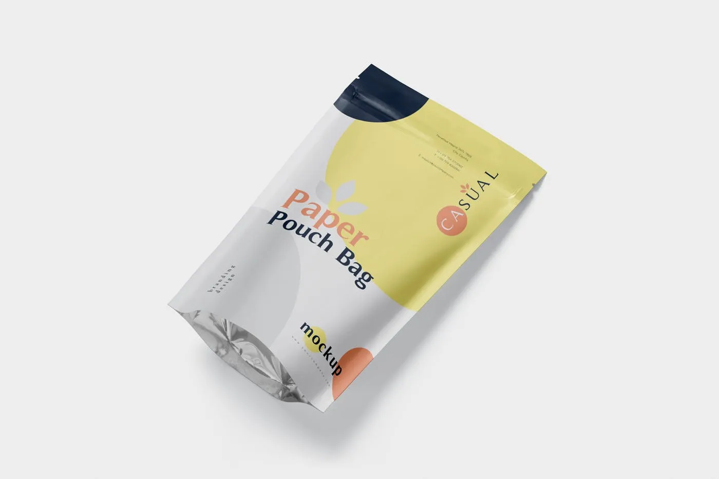 食品自封袋包装设计效果图素材库精选 Paper Pouch Bag Mockup – Large Size插图(2)