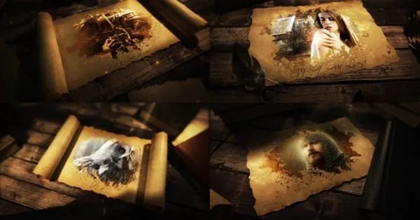 充满文史气息的古代史诗卷特效像素设计精选AE模板 Ancient Epic Scroll