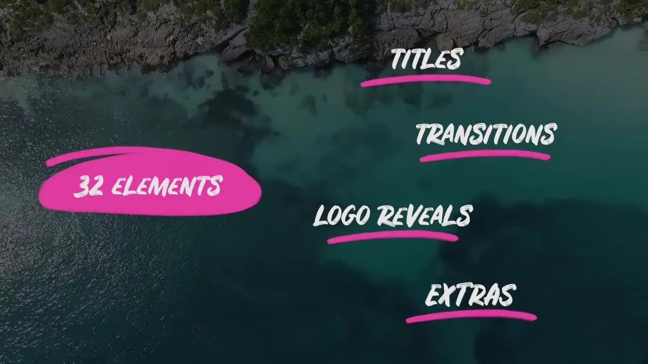 动态彩色手绘标题视频展示像素设计精选AE模板