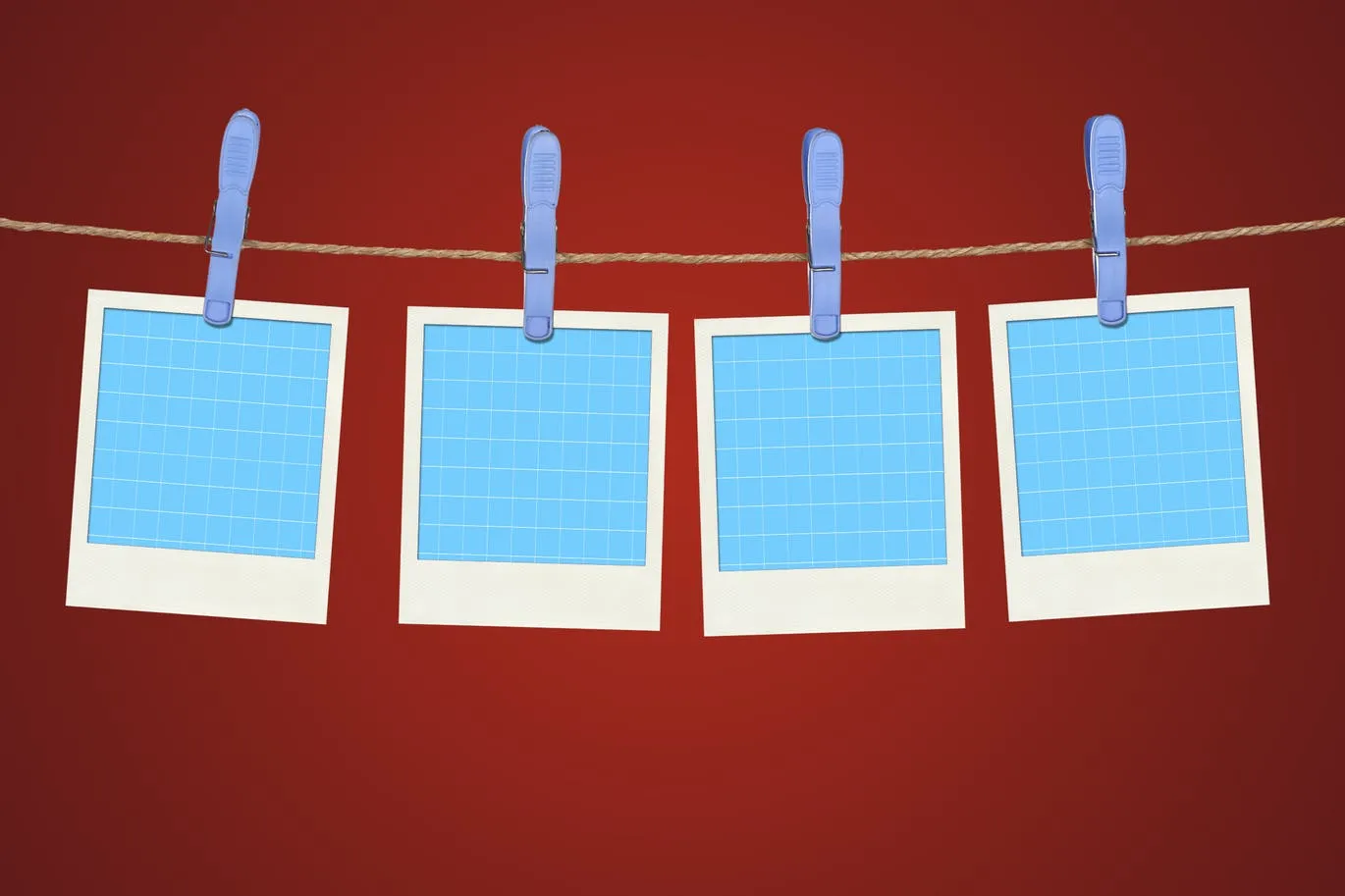 冲洗照片暗房照片晾晒相框样机素材库精选模板 Instant_Frame_Mockup插图