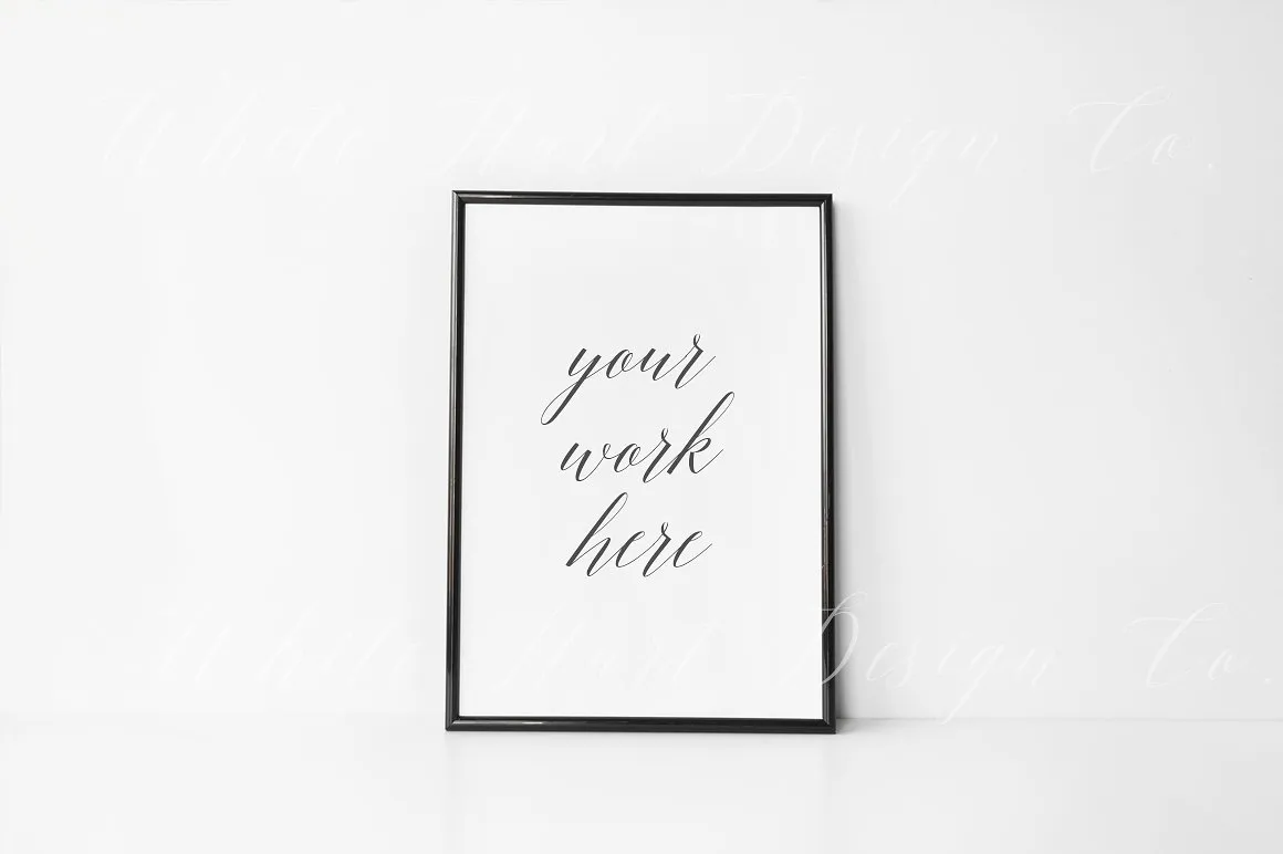 A4规格画框相框样机 A4 black frame mock up – 8×12"插图