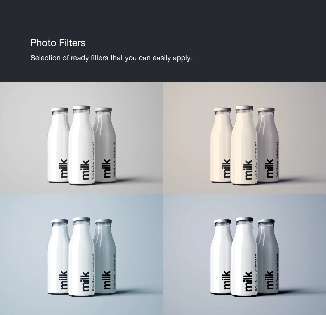 牛奶盒&牛奶瓶外观设计PSD样机模板 Milk Bottle Mockup – PSD插图(9)