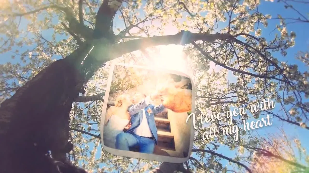 春季婚礼照片幻灯片展示像素设计精选AE模板