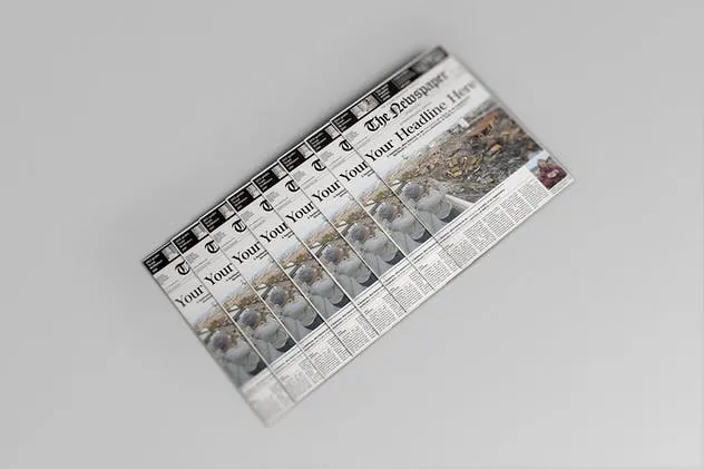 新闻广告报纸样机模板V1 Newspaper Mockups 01插图(9)