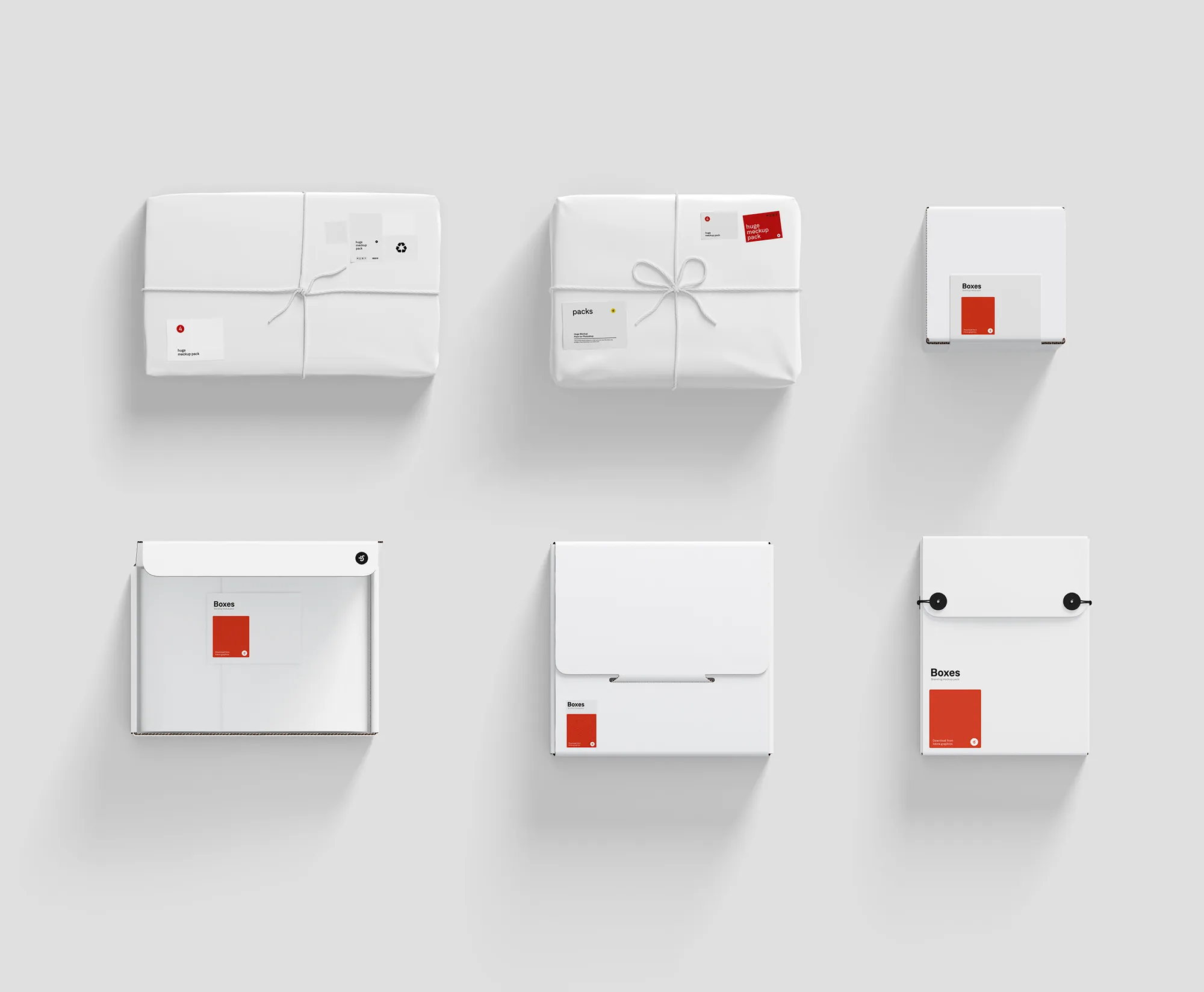 各式各样的牛皮纸硬纸板包装盒子样机81 Box Mockups插图(6)