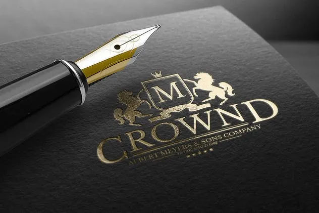 Logo商标烫金印刷效果图素材库精选模板v2 Logo Mock-Up / Exclusive Paper Edition 2插图(2)