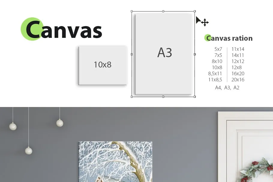 圣诞主题画框相框样机 Christmas Interiors Frame Mockup插图(16)