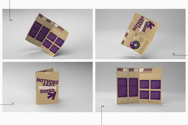 双折页企业宣传册样机 Bi-fold Brochure Mockup Pack插图(3)