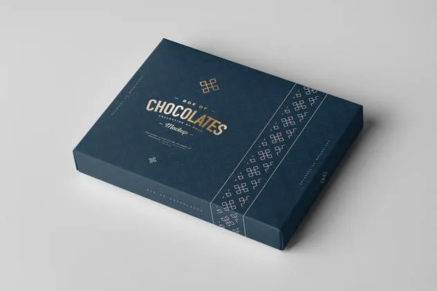 巧克力包装盒外观设计图素材库精选模板 Box Of Chocolates Mock-up插图(2)