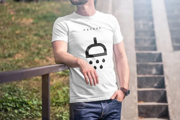 欧美模特T恤上身效果样机模板3 T-Shirt Mock-up 3插图(5)