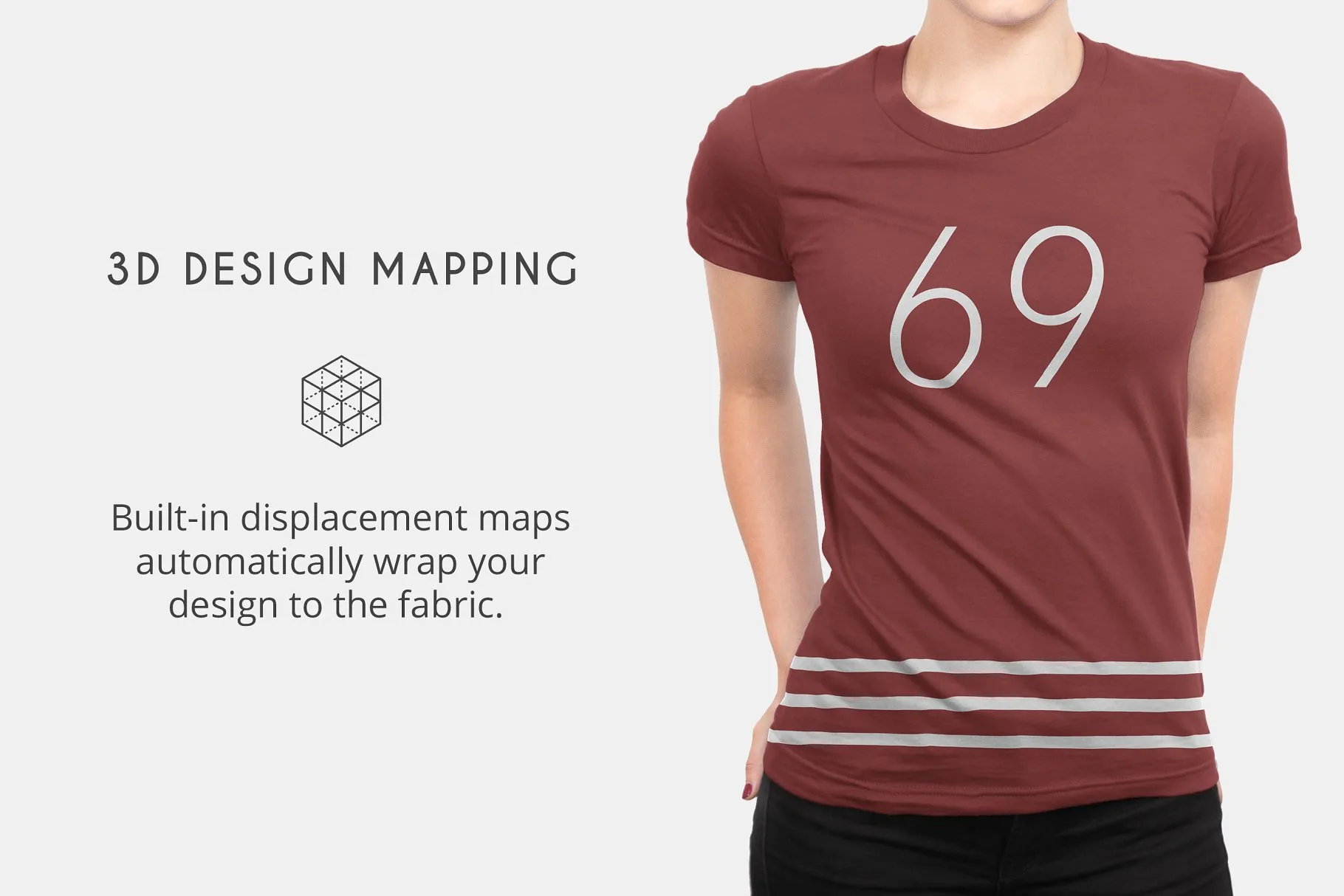 女士短袖图案T恤展示样机 Women’s T-Shirt Apparel Mockups插图(1)