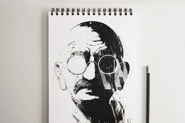 素描本内页艺术作品设计演示样机素材库精选 SketchBook Notebook Mock-ups插图(5)