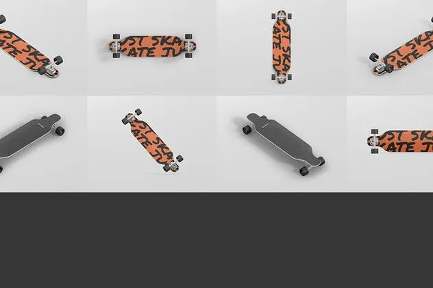 双翘长滑板图案设计样机 Freeride Longboard Mockup插图(13)