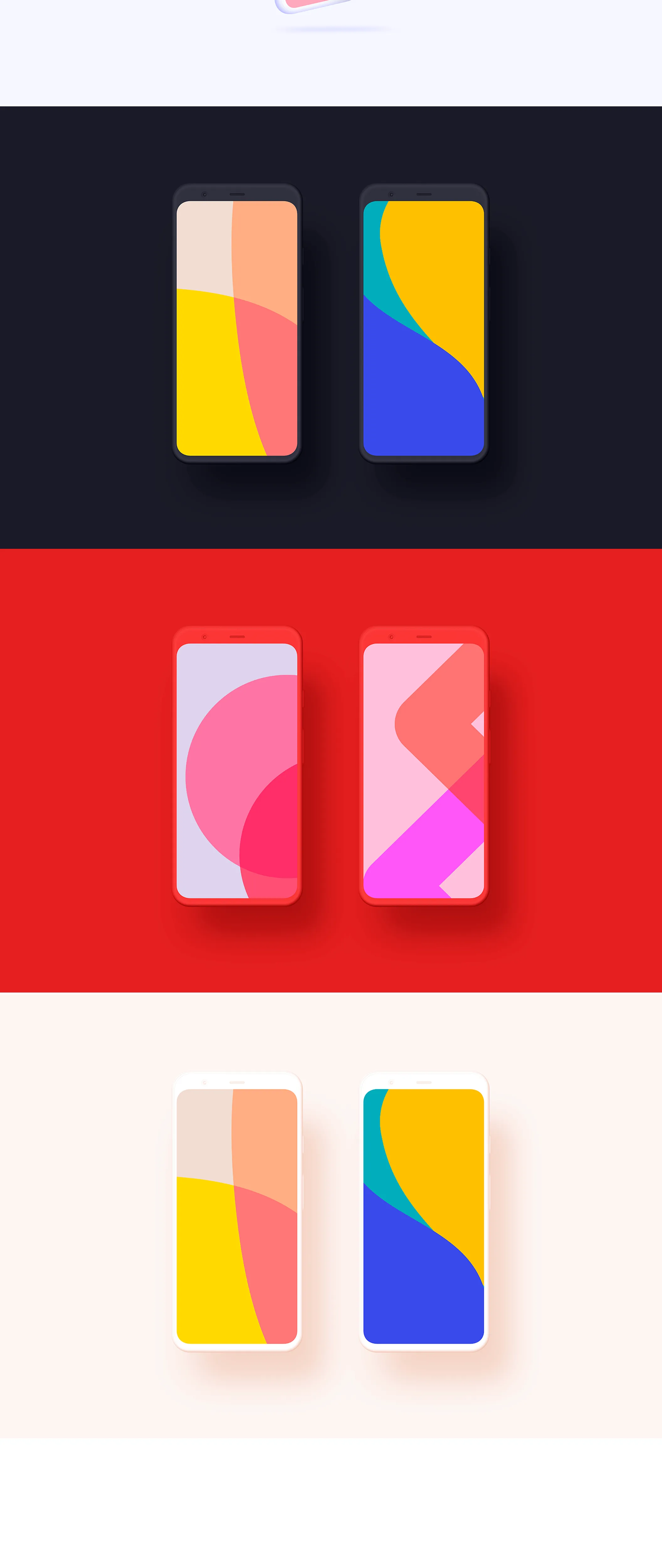 素材库下午茶：Google Pixel 4手机效果图黏土素材库精选样机模板插图(7)