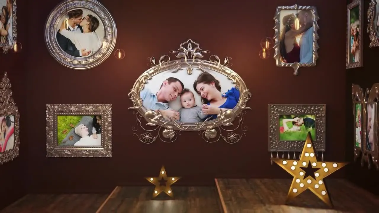 浪漫画框照片展示像素设计精选AE模板