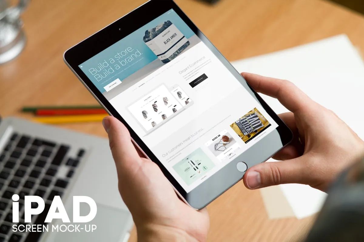 iPad平板电脑网站/APP设计展示样机模板 iPad Screen Mockup v3