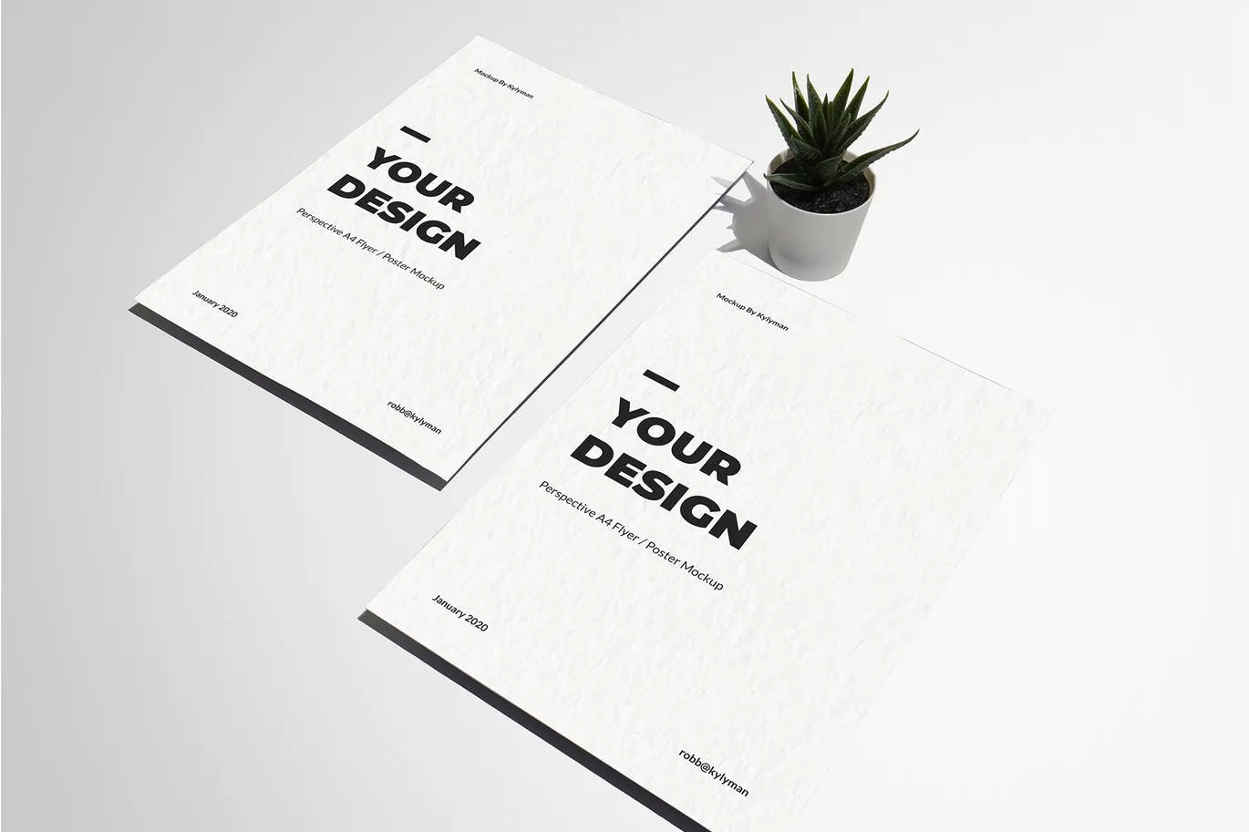 A4传单/海报设计透视图样机素材库精选模板 Perspective A4 Flyer / Poster Mockup插图(2)
