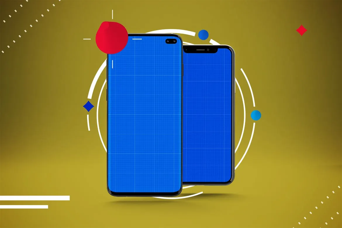 抽象背景iOS/Android手机样机模板 Abstract IOS & Android插图(10)