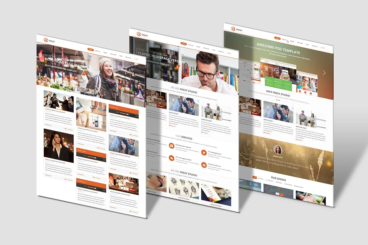 A4纸张大小网站设计效果图样机模板 A4 Paper MockUps插图(2)