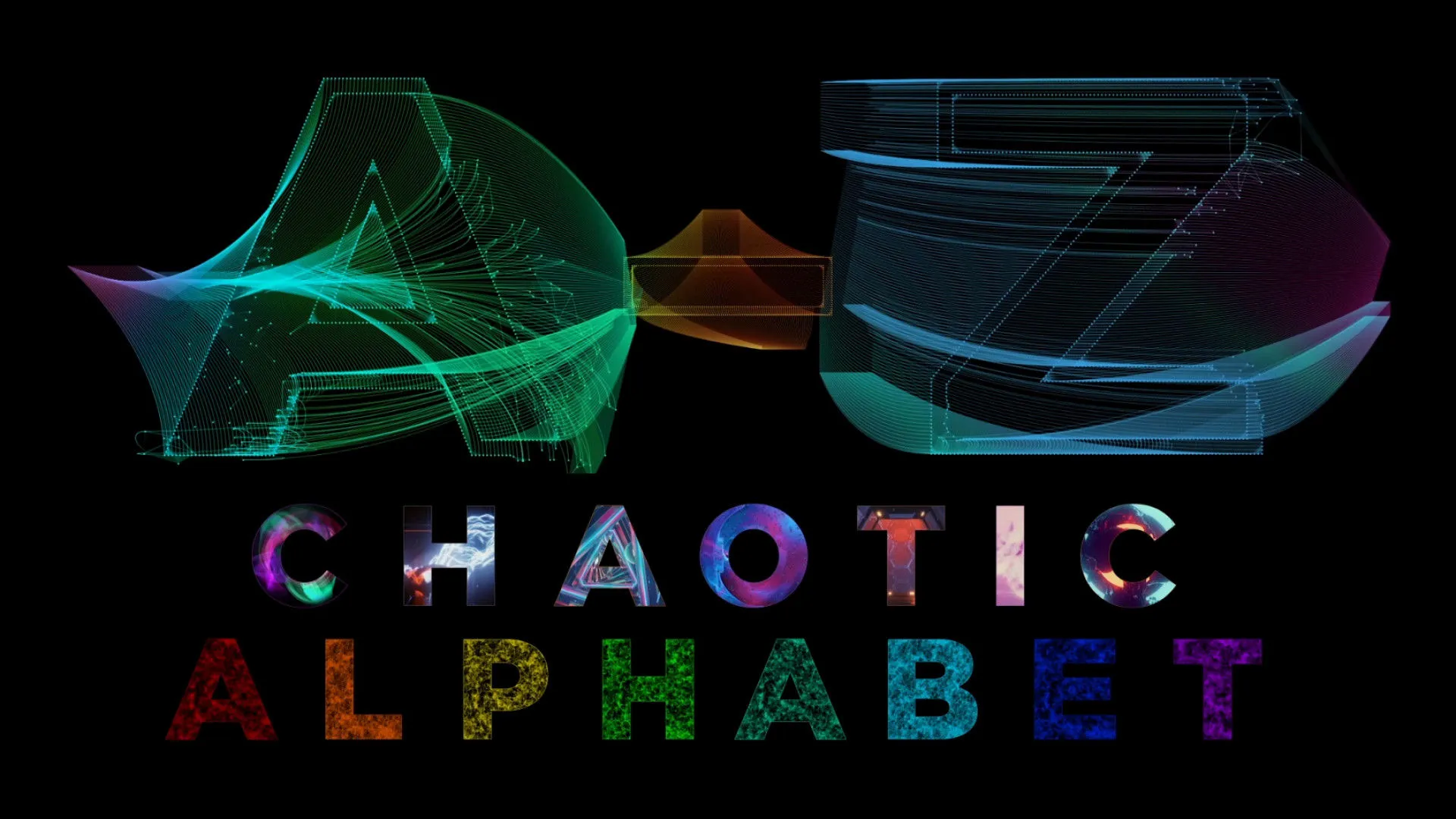 混沌风格的电影动画字母像素设计精选AE模板