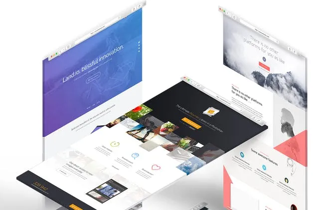 网站设计展示多维演示样机模板 3D Website Display Mockup插图(10)